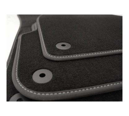 Tapis d'origine Volkswagen Touareg 7P (2010 - 2017) Noir avec Liseré blanc