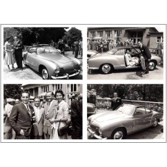 Miniature VOLKSWAGEN Cabriolet VW KARMANN GHIA 1955 d'origine VW Bleu mer 1/43ème Par MINICHAMPS