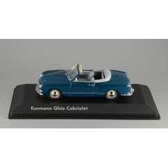 VW KARMANN GHIA 1955 Miniature VOLKSWAGEN Cabriolet d'origine VW Bleu mer 1/43ème Par MINICHAMPS