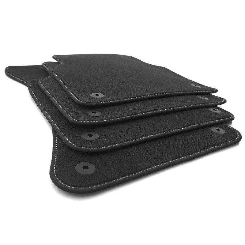 Tapis Audi A8 S8 4E (2002 - 2010) ANTHRACITE & Liseré Blanc