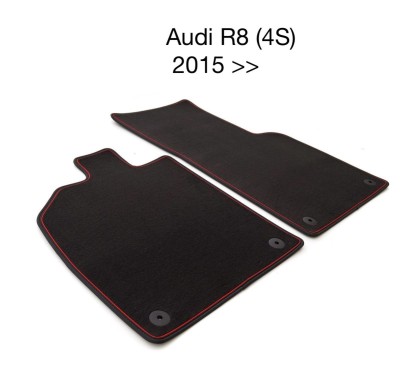 Tapis Audi R8 4S (2015 - 2019) GRIS Anthracite avec Bande Rouge