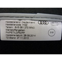 Tapis d'origine Audi S3 8V OEM 8V5061270MNO - Audi S3 (8V) à partir de 2013,