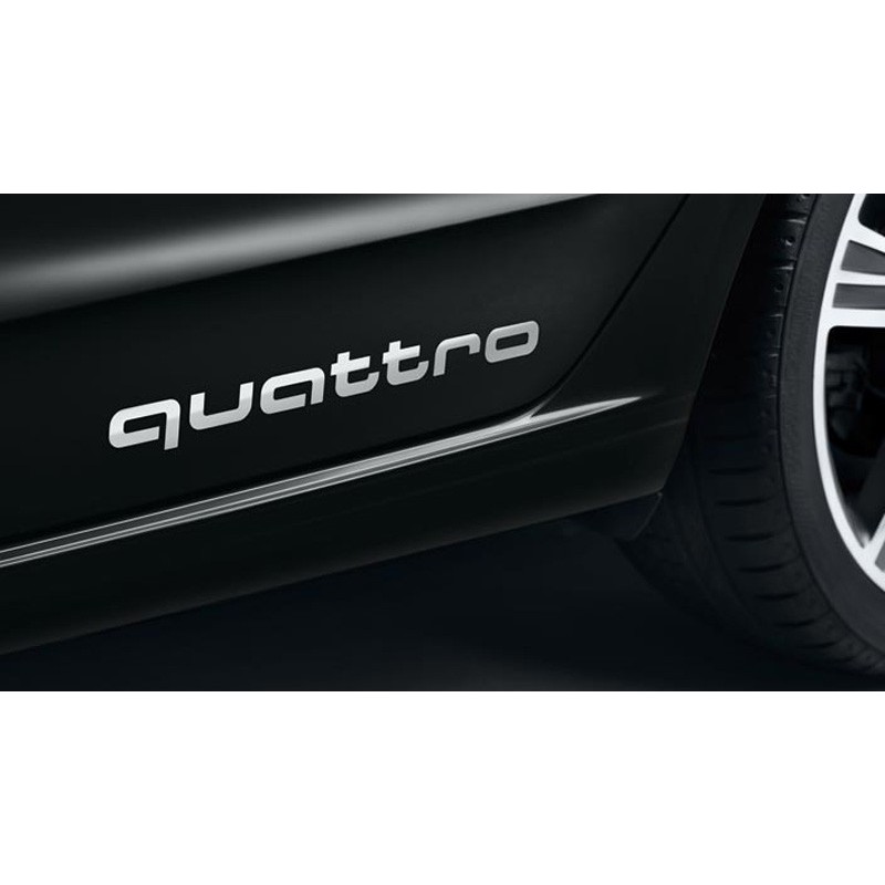 Quattro Stickers d'origine OEM Audi Couleur Argent Métallisé 8X0064317Q Z7G