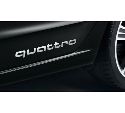 Quattro Stickers d'origine OEM Audi Couleur Argent Métallisé 8X0064317Q Z7G