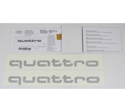 Quattro Stickers d'origine OEM Audi Couleur Argent Métallisé 8X0064317Q Z7G