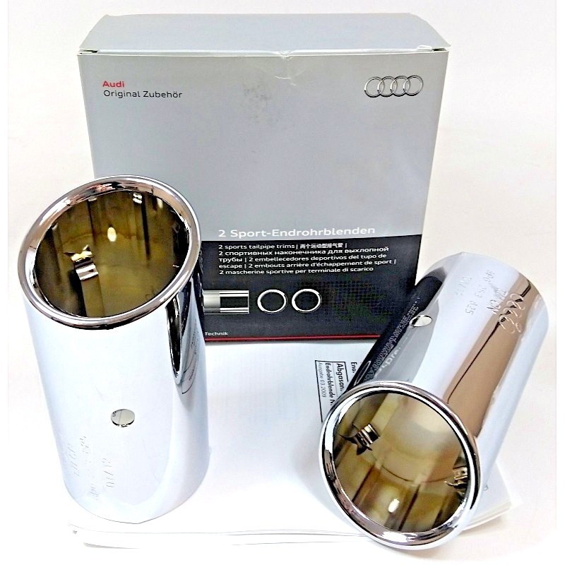 Embouts échappement Audi A3 A4 A1 TT CHROME d'origine OEM Audi 8P0071761