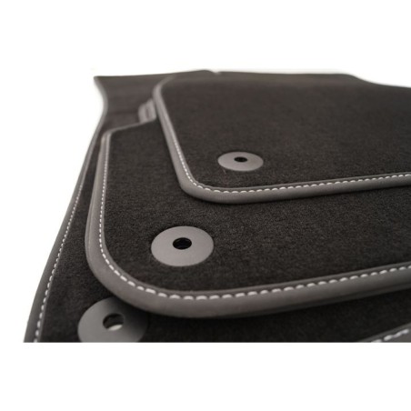 Tapis Audi A5, S5, RS5 Coupe/Cabrio (8T) (2009 - 2016) Noir avec liseré Blanc