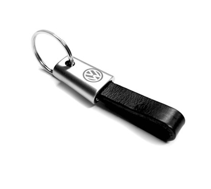 Porte clés Volkswagen Chrome Mat & Cuir avec Logo VW