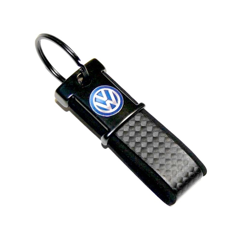 Porte clés Volkswagen d'origine en similicuir Noir avec Logo VW