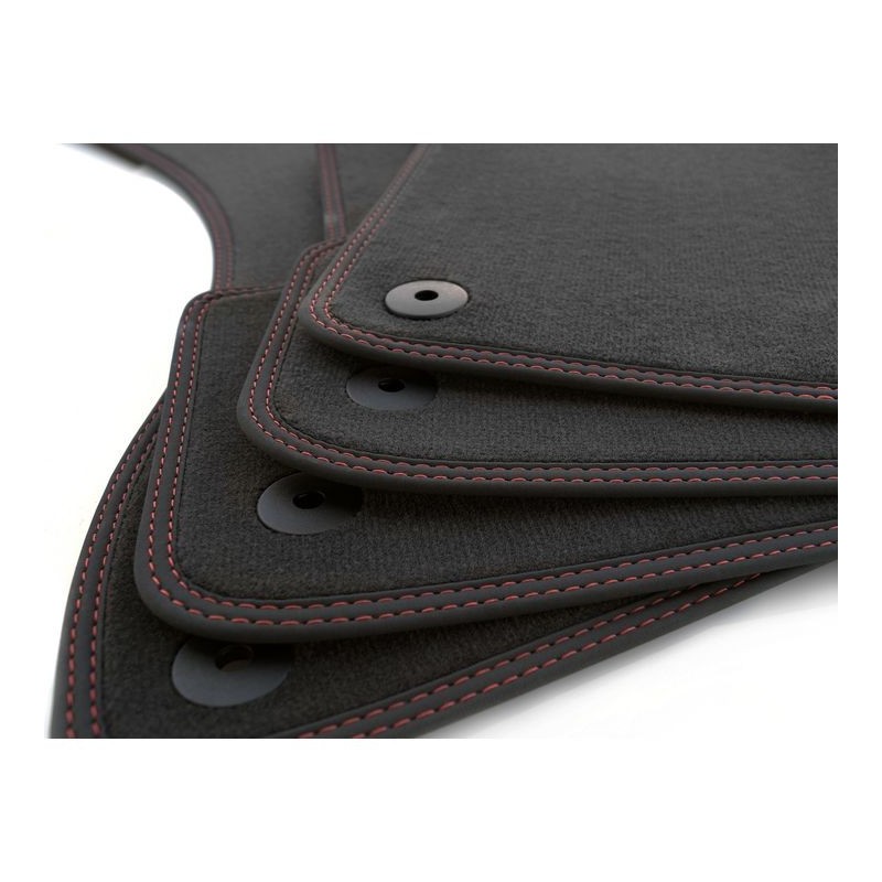 Tapis Audi A7 S7 RS7 Sportback (2010 - 2017) Noir / Anthracite avec double liseré ROUGE