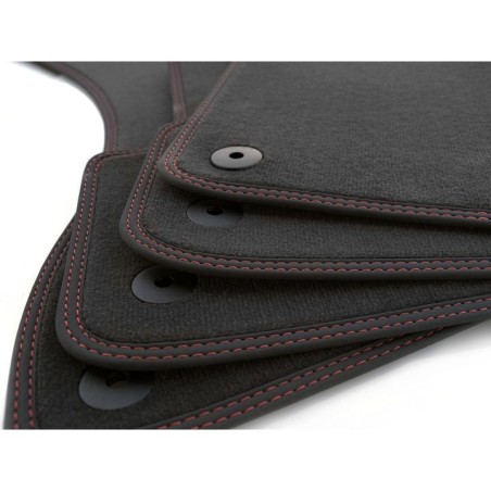 Tapis Audi A7 S7 RS7 Sportback (2010 - 2017) Noir / Anthracite avec double liseré ROUGE
