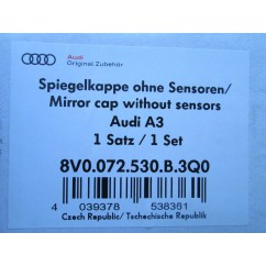 8V0072530B 3Q0 Audi A3 S3 RS3 (8V) Carbone d'origine OEM Audi