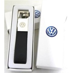Porte clés Volkswagen Chrome Pendentif Argent Chrome & Cuir 000087011K