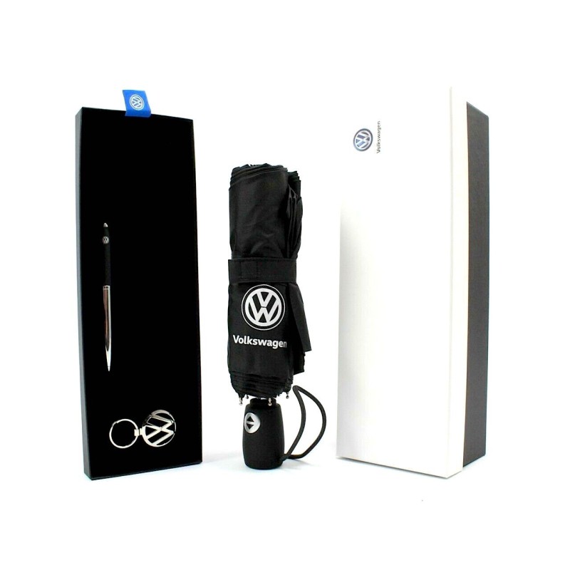 Coffret cadeau VW Volkswagen avec porte-clés & Parapluie et stylo 000087700L