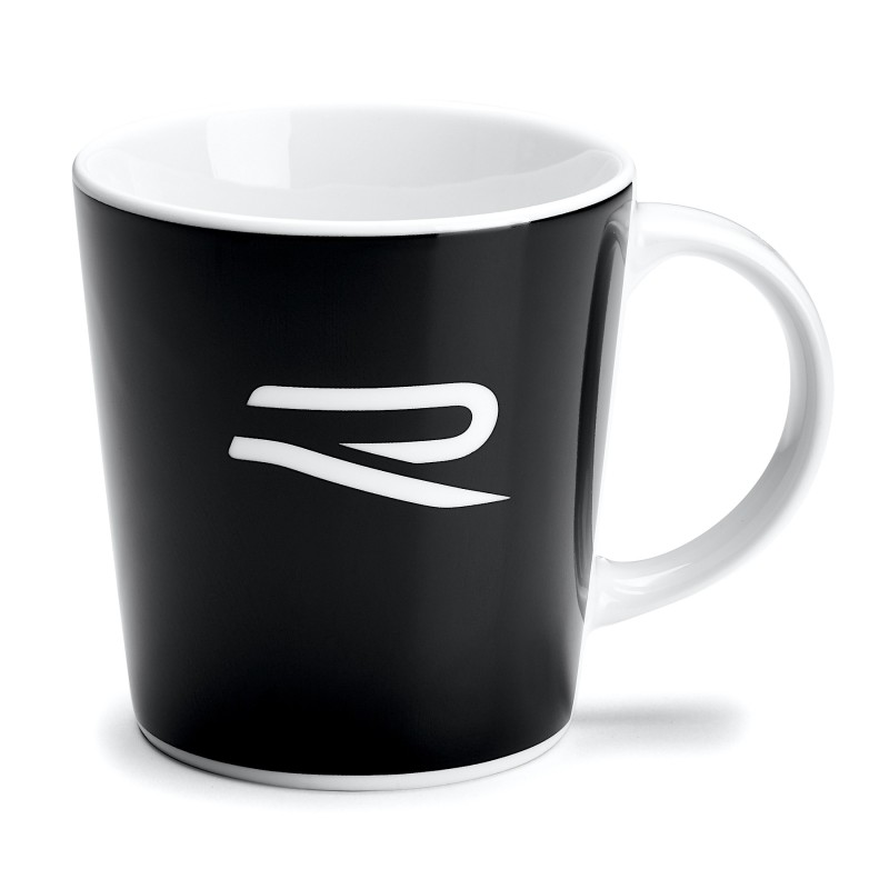 Tasse en porcelaine Volkswagen d'origine Logo R  Noir / Blanc Original VW 5H6069601 Tasse en porcelaine Volkswagen d'origine Logo R  Noir / Blanc Original VW 5H6069601
