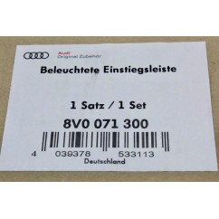 SEUILS DE PORTES ÉCLAIRÉS OEM AUDI A3 8V 8V0071300