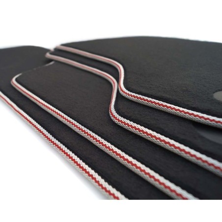 Tapis Audi A1 Sline liseré Blanc Rouge