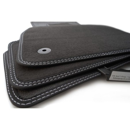 Tapis Golf 7 (5G) NOIR + DOUBLE Liseré BLANC