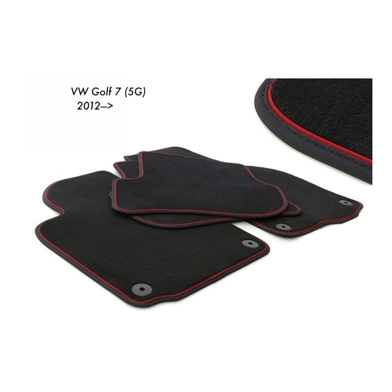 Tapis Golf 7 GTI (5G) (2012 - 2019) NOIR + Liseré ROUGE Tapis Golf 7 GTI (5G) (2012 - 2019) NOIR + Liseré ROUGE